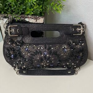 Rafe for Target Black Beaded Embellished Handle Shoulder Bag Purse Evening Party